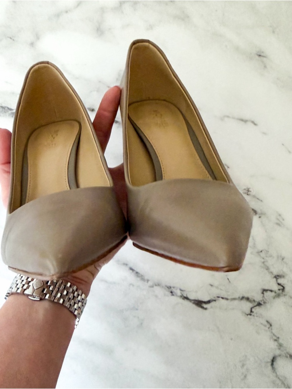 MICHAEL Michel Kors Womens Birch Amara Taupe Leather Pointed Toe Pump - Picture 7 of 9